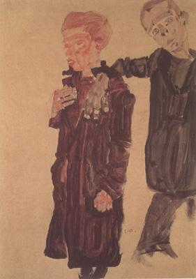 Egon Schiele Two Guttersnipes (mk12) oil painting image